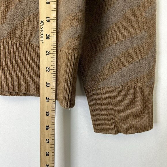 NEW Everlane Alpaca Wool Sweater Women’s Size XS Camel Brown Tiger Stripe - Picture 9 of 10
